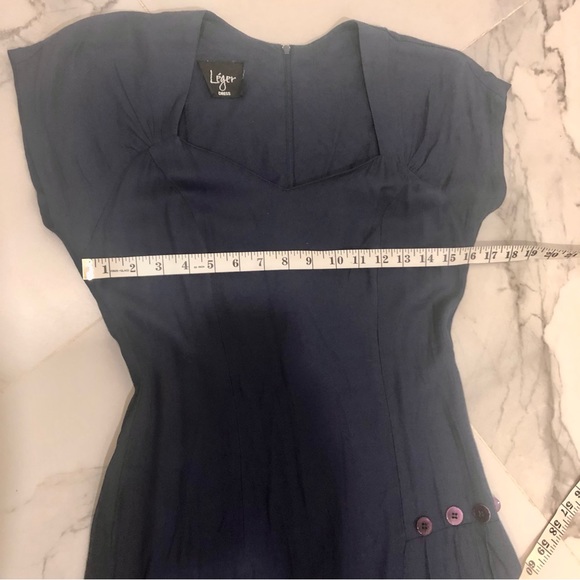 Vintage Léger dress navy blue linen size small - Picture 7 of 11